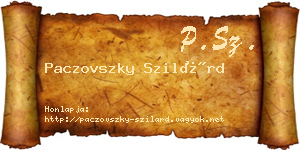 Paczovszky Szilárd névjegykártya