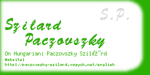 szilard paczovszky business card